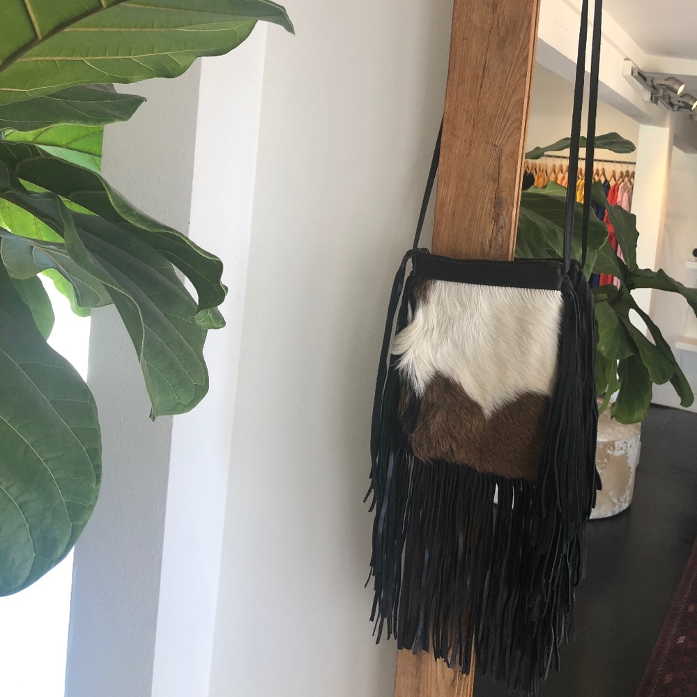 Cleobella Crossbody Black Fringe